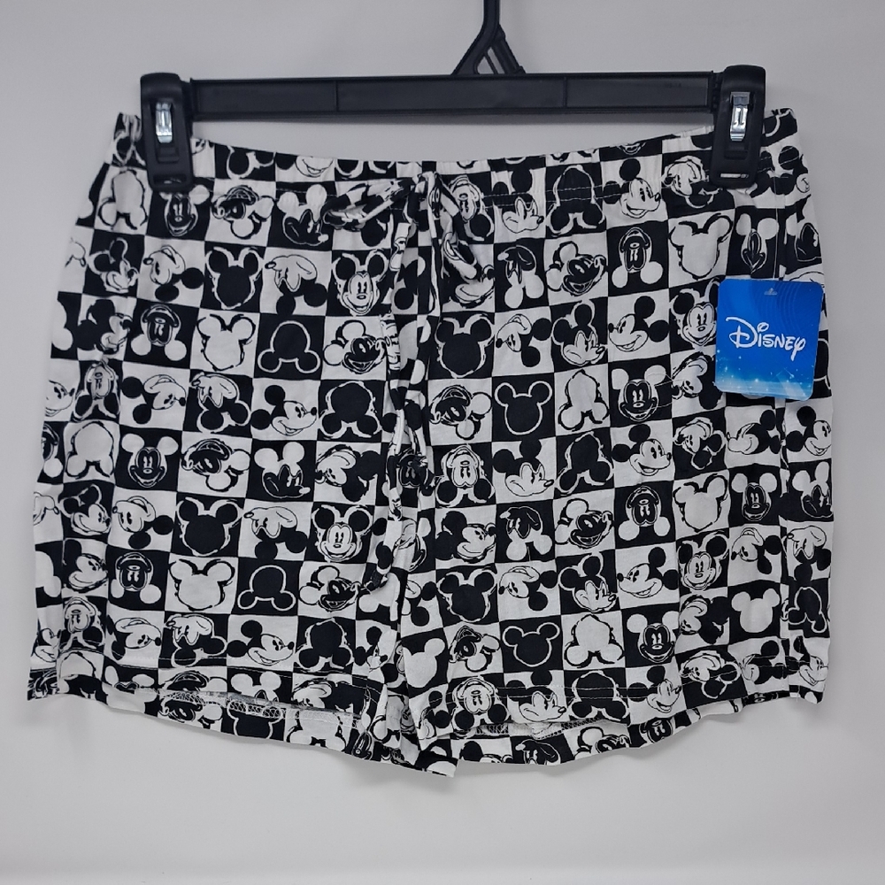 Disney Mickey Mouse Checkered Elastic Waist Pajama Shorts